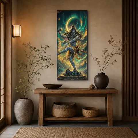 Religious Wall Art Spiritual Canvas Indian Deity Decor Vertical Entryway Art Home Decorative Painting