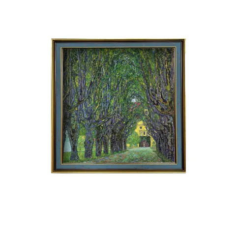 Reproduction Gustav Klimt's Abstract Landscape Painting 'Avenue Park Kammer Castle'-Eco-Friendly Canvas Print UV-Proof
