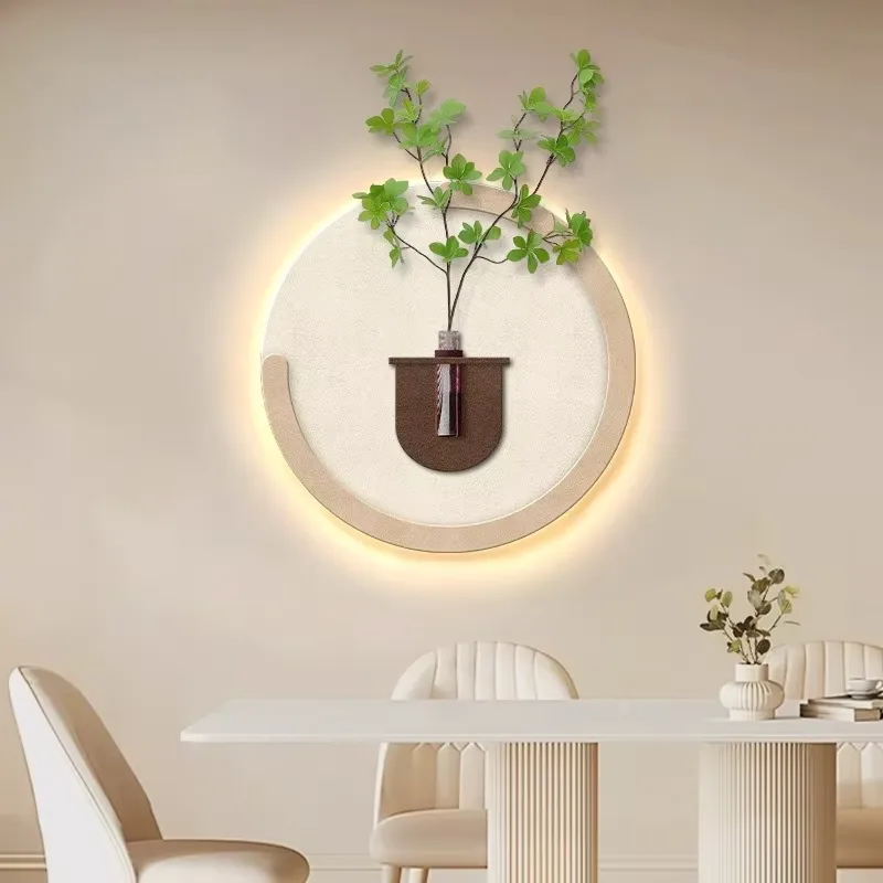 Restaurant Art Decor Paintings Background Wall Can Be Used for Flower Arrangement Hydroponic Vase Hanging Sandstone Paintings