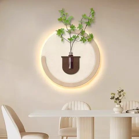 Restaurant Art Decor Paintings Background Wall Can Be Used for Flower Arrangement Hydroponic Vase Hanging Sandstone Paintings
