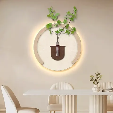 Restaurant Art Decor Paintings Background Wall Can Be Used for Flower Arrangement Hydroponic Vase Hanging Sandstone Paintings