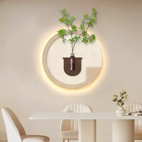 Restaurant Art Decor Paintings Background Wall Can Be Used for Flower Arrangement Hydroponic Vase Hanging Sandstone Paintings