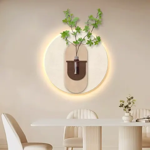 Restaurant Art Decor Paintings Background Wall Can Be Used for Flower Arrangement Hydroponic Vase Hanging Sandstone Paintings