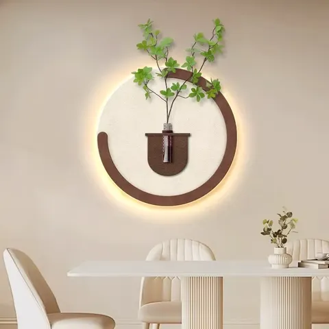 Restaurant Art Decor Paintings Background Wall Can Be Used for Flower Arrangement Hydroponic Vase Hanging Sandstone Paintings