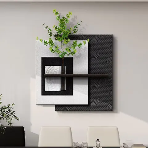 Restaurant Backdrop Wall Sandstone LED Decor Painting Hydroponics Green Plants Art Home Decor Painting