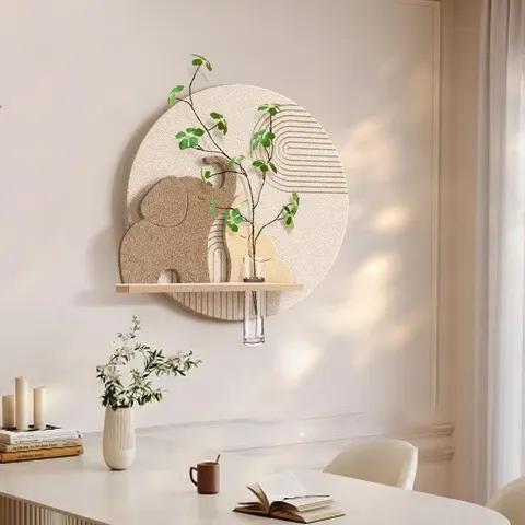 Restaurant Background Wall Sandstone Art Decor Painting Multiple Layers Hydroponics Green Plants Wall Surface Mural Painting