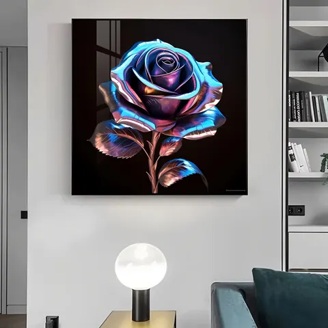 繁花 单幅 装饰画 现代简约 餐厅背景墙挂画 晶瓷画