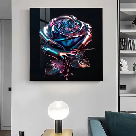 繁花 单幅 装饰画 现代简约 餐厅背景墙挂画 晶瓷画