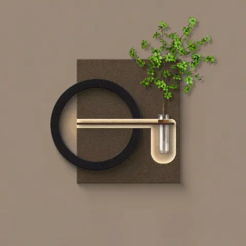Retro Hydroponics Green Plants Art Decorative Painting Restaurant Background Wall LED Decor Painting