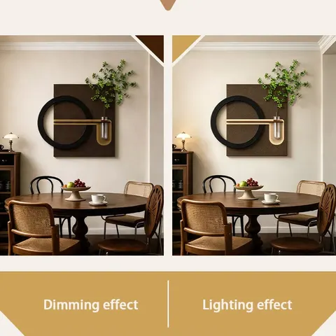 Retro Hydroponics Green Plants Art Decorative Painting Restaurant Background Wall LED Decor Painting
