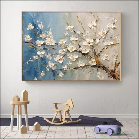 Retro Light Luxury Abstract Flower Oil Painting Mural Painting and Wall Art Home Decor Flower Painting