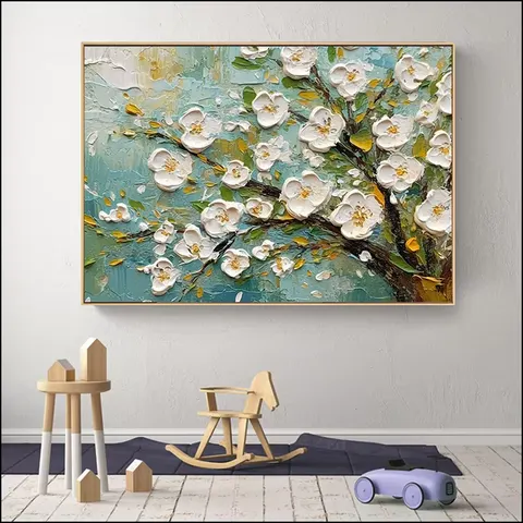 Retro Light Luxury Abstract Flower Oil Painting Mural Painting and Wall Art Home Decor Flower Painting
