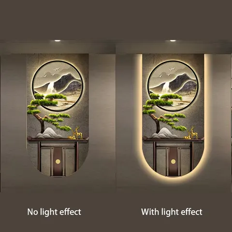Retro Style Led Light Wall Art Home Decor Painting Office Living Room Corridor Background Wall Hanging Painting