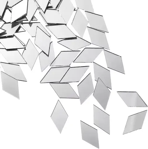 Rhomboid Connected Patchwork and Wall Mirror Glass or Decorated Family Room Bathroom Designer Mirror and Room Mirror