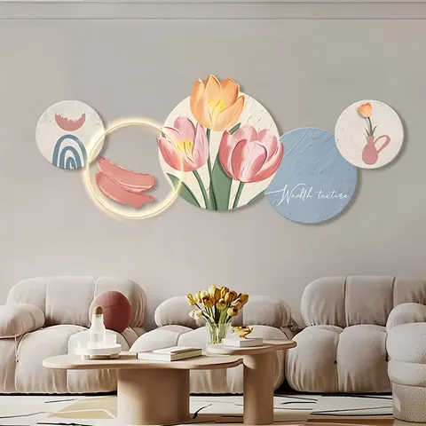 Room Decoration Items,  Acrylic Lotus Diamond Painting Laser Engraving Crystal Porcelain Painting Wall Art Home Decoration