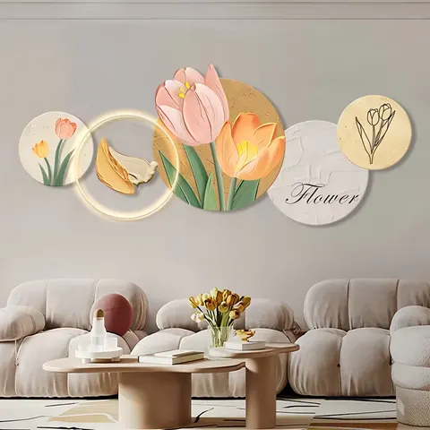 Room Decoration Items,  Acrylic Lotus Diamond Painting Laser Engraving Crystal Porcelain Painting Wall Art Home Decoration