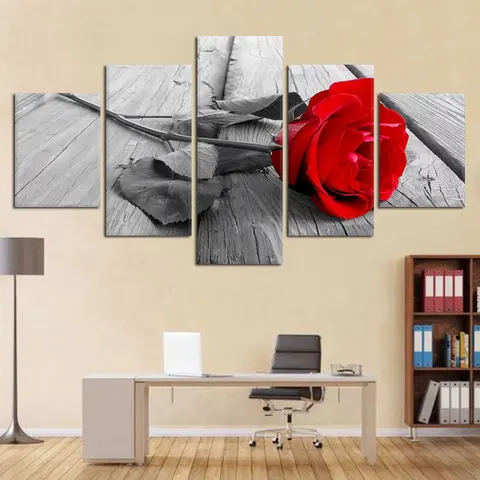Rose Poster B&B Hotel Wall Decoration Flower Painting Irregular Combination Splicing Hanging Painting Background Wall Painting
