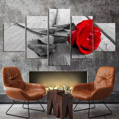 Rose Poster B&B Hotel Wall Decoration Flower Painting Irregular Combination Splicing Hanging Painting Background Wall Painting