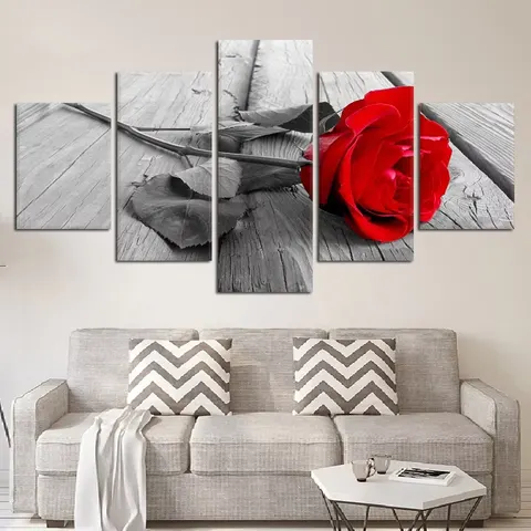 Rose Poster B&B Hotel Wall Decoration Flower Painting Irregular Combination Splicing Hanging Painting Background Wall Painting