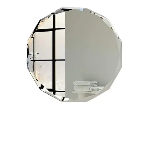 Round Mirror Wall Decoration Symmetrical Bathroom and LED Diamond Bedroom and Stylish Vanity or Room Mirror Designer Mirror