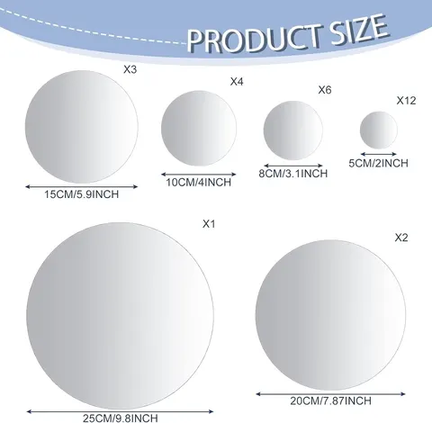 Round Shape Connected Patchwork Mirror, Wall Mirror Glass Mirror, Decorated Family Bedroom Living Room, Bathroom Mirror