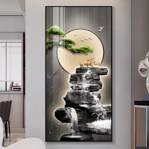 抽象 单幅 装饰画 现代简约 客厅背景墙挂画 LED带灯画