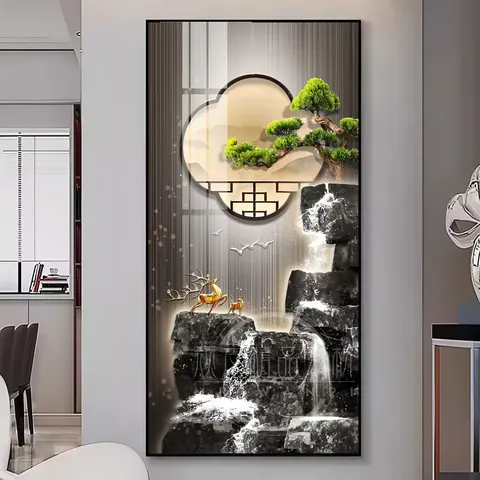 抽象 单幅 装饰画 现代简约 客厅背景墙挂画 LED带灯画