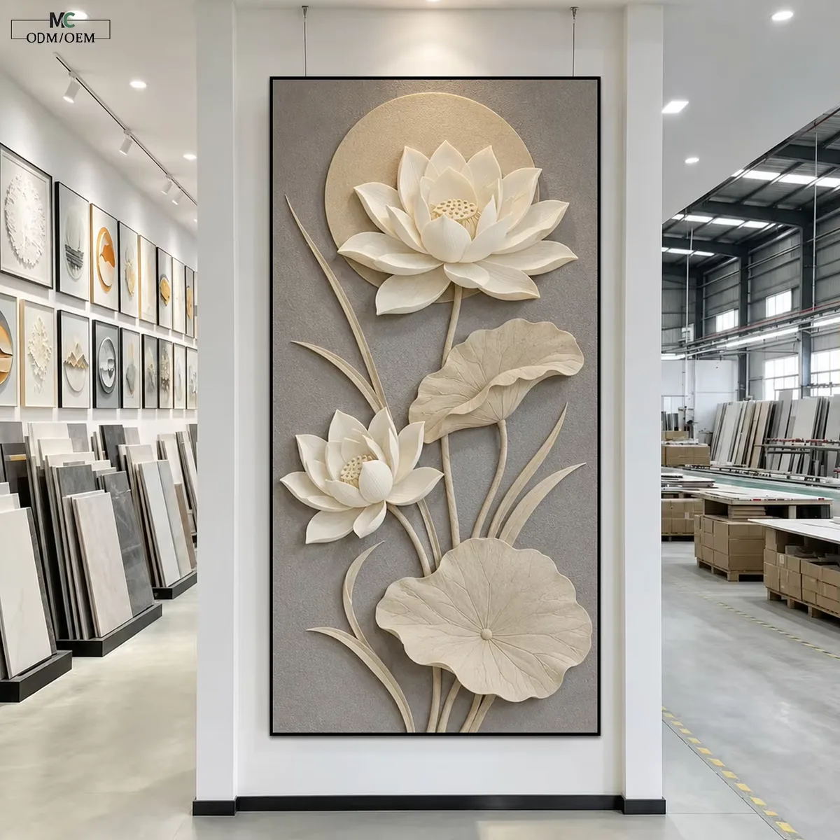 Sandstone Decorative Painting Floral Wall Art Entryway Living Room Decor Panel Hotel Lobby Feature Factory Direct Sale
