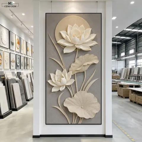 Sandstone Decorative Painting Floral Wall Art Entryway Living Room Decor Panel Hotel Lobby Feature Factory Direct Sale