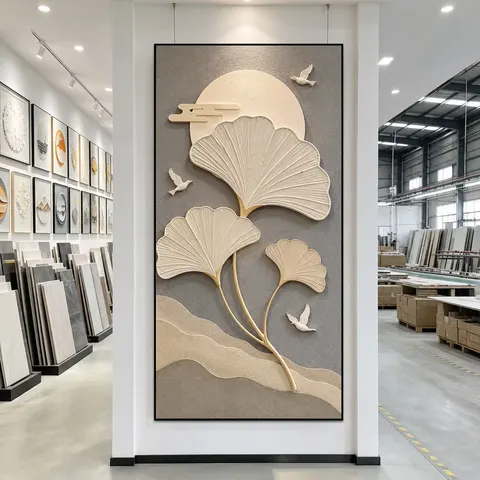 Sandstone Decorative Painting Floral Wall Art Entryway Living Room Decor Panel Hotel Lobby Feature Factory Direct Sale