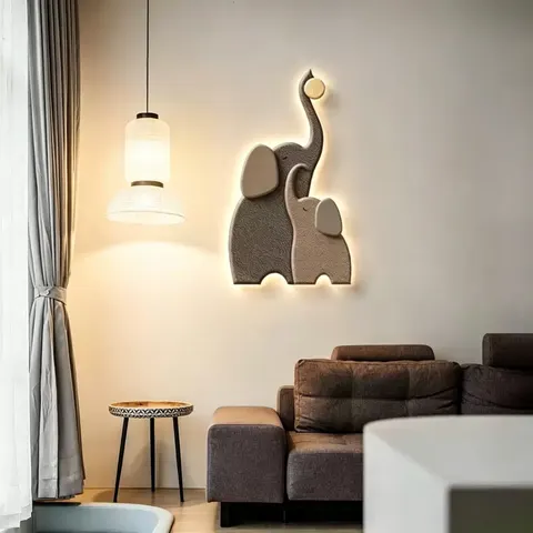 Sandstone Three-dimensional Sofa Background Wall Mural Painting Art Glowed LED Decor Painting
