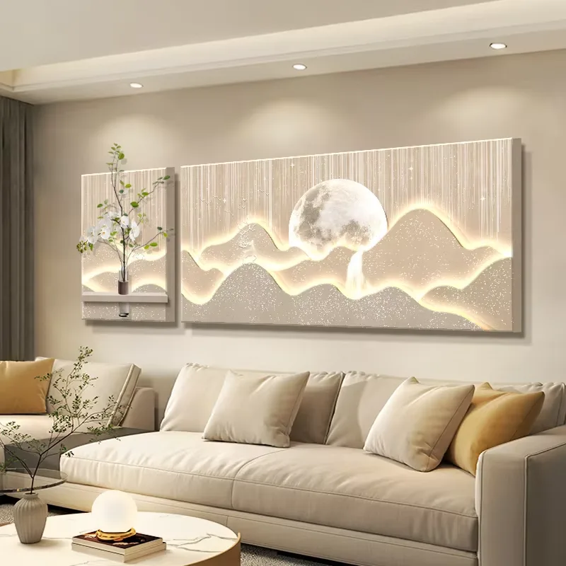 Scenery and Mountains Landscape Dual Connection Sandstone Background Wall Art Decor Painting Hydroponic Plants Wall Painting
