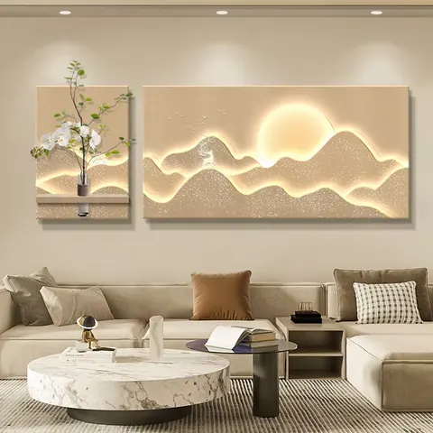 Scenery and Mountains Landscape Dual Connection Sandstone Background Wall Art Decor Painting Hydroponic Plants Wall Painting
