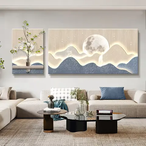 Scenery and Mountains Landscape Dual Connection Sandstone Background Wall Art Decor Painting Hydroponic Plants Wall Painting