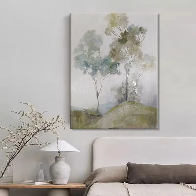 植物 两联 装饰画 现代简约 客厅背景墙挂画 手绘油画