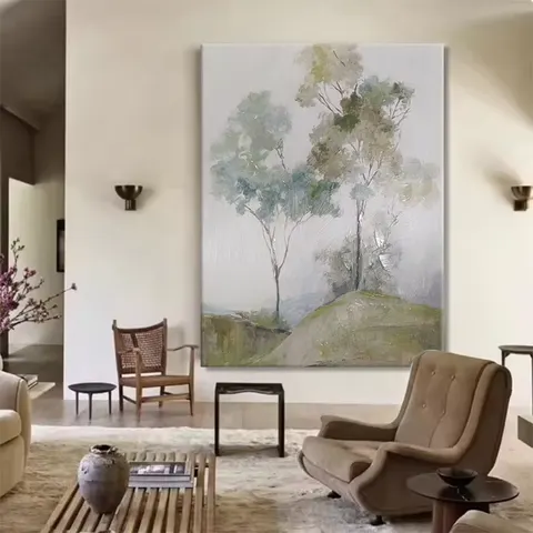 植物 两联 装饰画 现代简约 客厅背景墙挂画 手绘油画