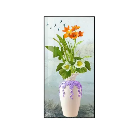 Shadow Mural with Light Surrounded by Glowing Decorative Crystal Porcelain Painting Wall Art Home Decor Painting
