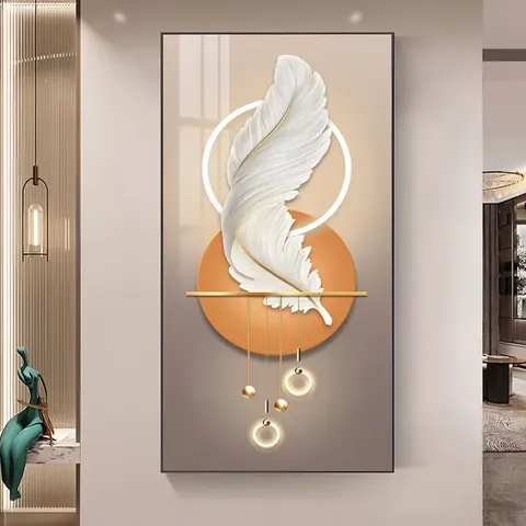 抽象 单幅 装饰画 现代简约 客厅背景墙挂画 LED带灯画