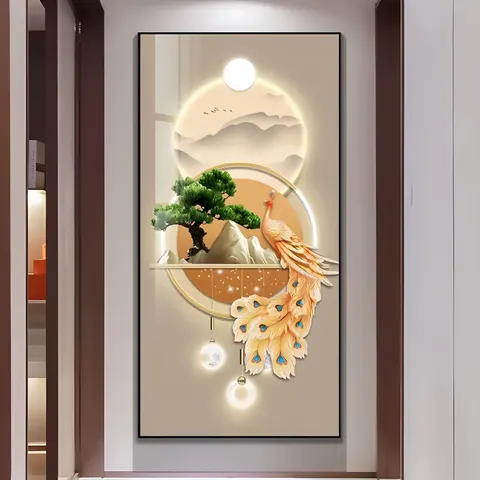 抽象 单幅 装饰画 现代简约 客厅背景墙挂画 LED带灯画