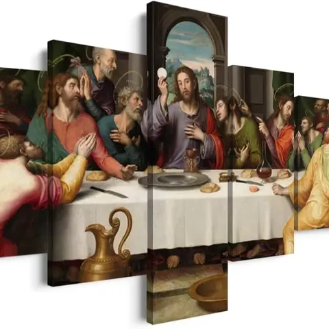 Simple Decorative Painting Wall Art Print Painting Five-couplet Jesus Painting for Living Room