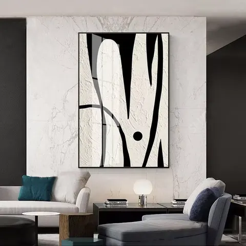 Simplicity Black and White Living Room Home Decoration Paintings Sofa Background Wall Bedroom Crystal Porcelain Painting