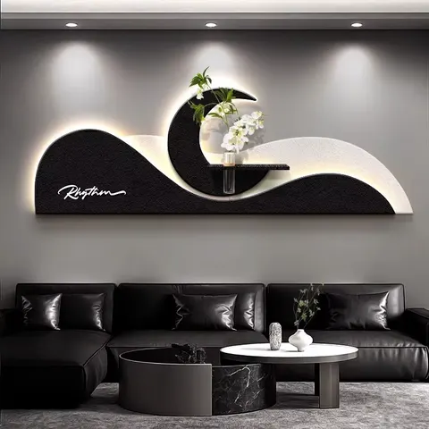 Simplicity Fashion 3D Artistic Home Decor Paintings UV Cutting Technology Process Sandstone Glowed LED Painting