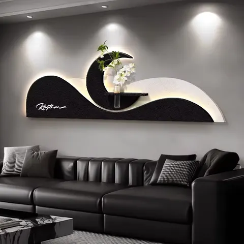Simplicity Fashion 3D Artistic Home Decor Paintings UV Cutting Technology Process Sandstone Glowed LED Painting