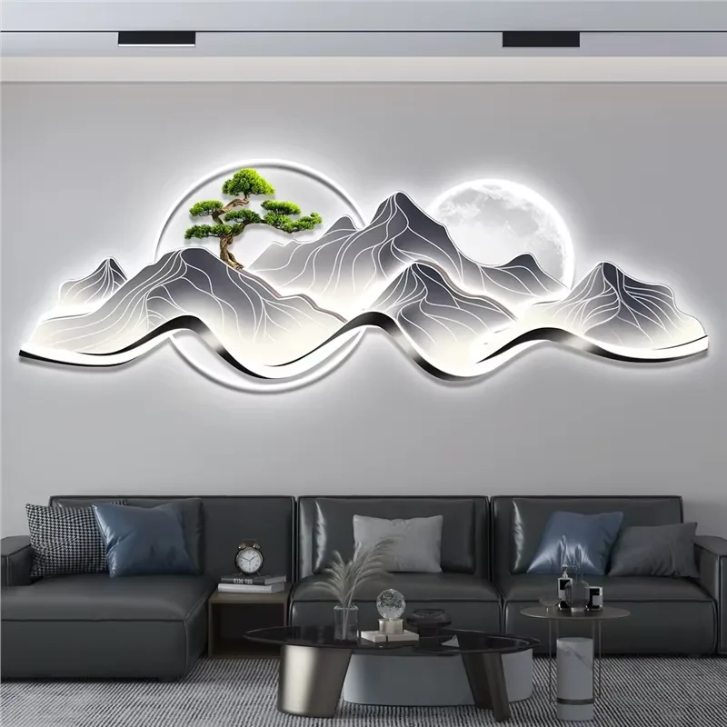 Simplicity Luxury Art Home Furnishings Decorative Painting Atmosphere Sofa Background Wall Acrylic LED Painting