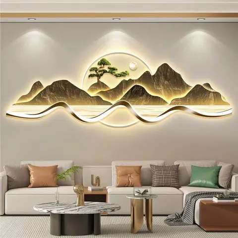 Simplicity Luxury Art Home Furnishings Decorative Painting Atmosphere Sofa Background Wall Acrylic LED Painting