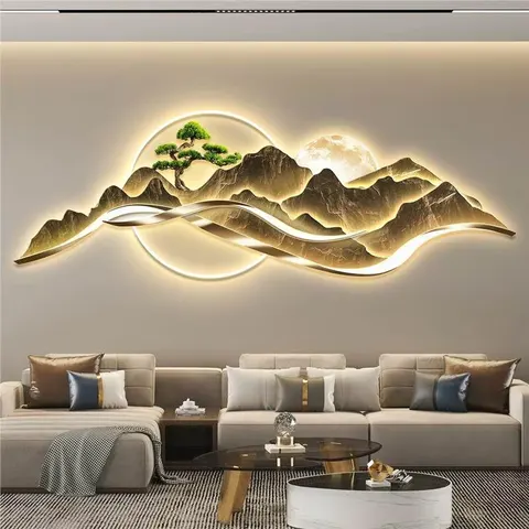 Simplicity Luxury Art Home Furnishings Decorative Painting Atmosphere Sofa Background Wall Acrylic LED Painting