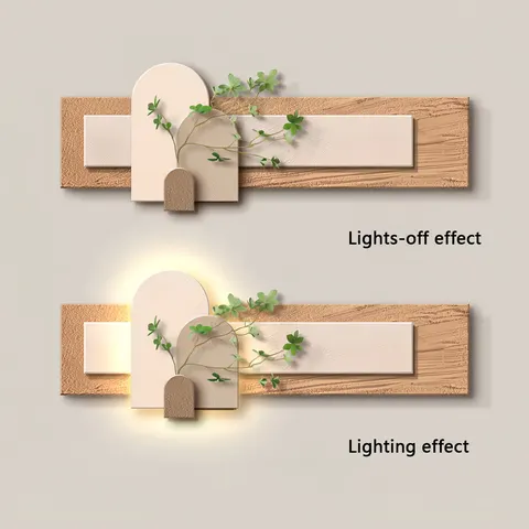 Simulated Green Plant Sandstone Home Art Decor Painting Living Room Sofa Background Wall LED Glow Mural