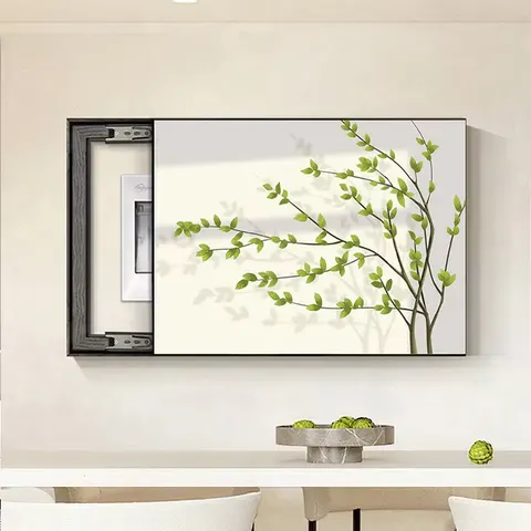 Small Fresh Green Plant Restaurant Electric Box Cover Art Decoration Painting Does Not Punch Hanging Picture