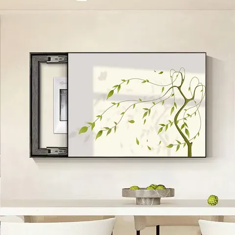 Small Fresh Green Plant Restaurant Electric Box Cover Art Decoration Painting Does Not Punch Hanging Picture