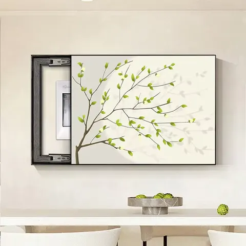 Small Fresh Green Plant Restaurant Electric Box Cover Art Decoration Painting Does Not Punch Hanging Picture